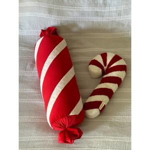 Christmas Candy & Candy cane pillows- new